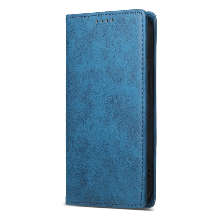 For iPhone 16e Business Solid Color Magnetic RFID Leather Phone Case(Blue) by bashfashion
