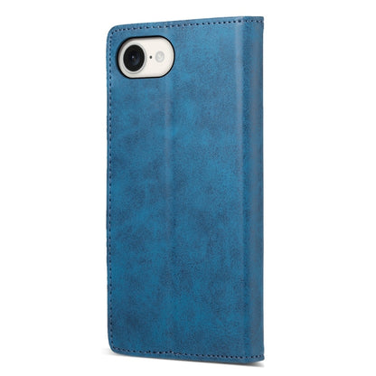 For iPhone 16e Business Solid Color Magnetic RFID Leather Phone Case(Blue) by bashfashion