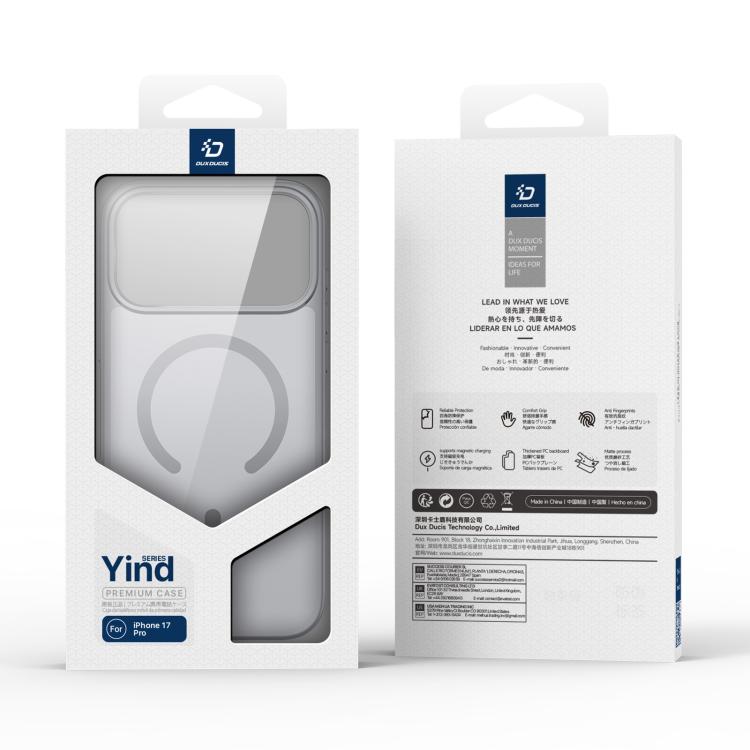 For iPhone 17 Pro DUX DUCIS Yind Series MagSafe TPU Hybrid PC Phone Case(Grey) by DUX DUCIS
