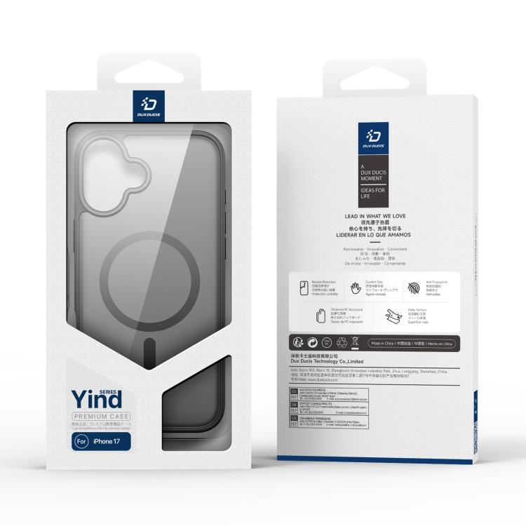 For iPhone 17 DUX DUCIS Yind Series MagSafe TPU Hybrid PC Phone Case(Black) by DUX DUCIS