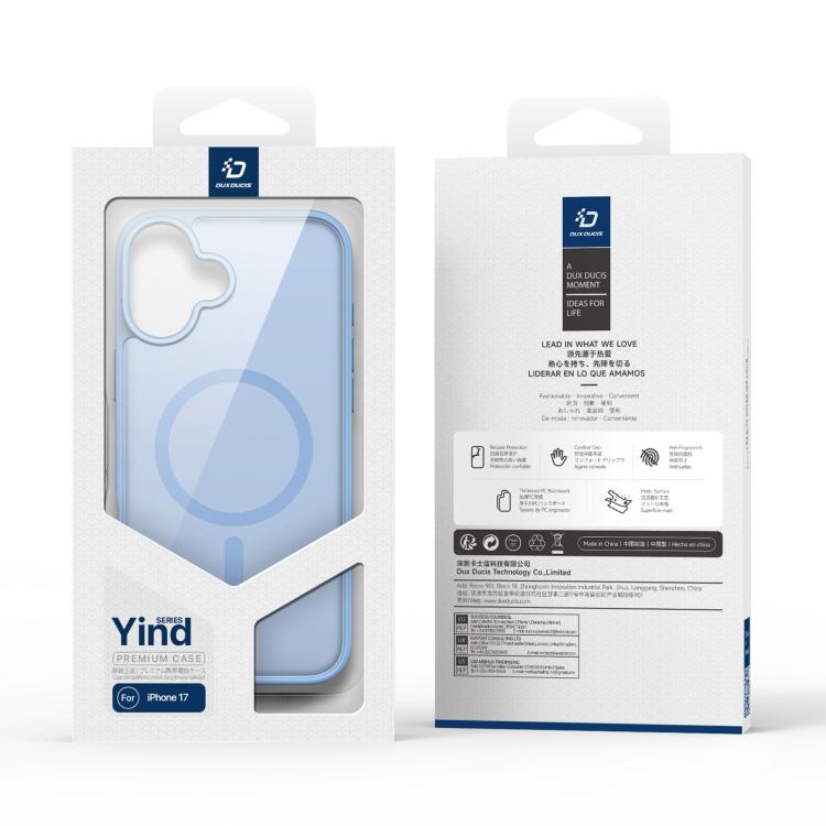 For iPhone 17 DUX DUCIS Yind Series MagSafe TPU Hybrid PC Phone Case(Light Blue) by DUX DUCIS