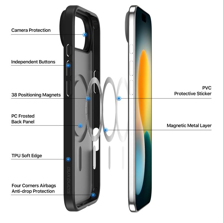 For iPhone Air DUX DUCIS Yind Series MagSafe TPU Hybrid PC Phone Case(Black) by DUX DUCIS