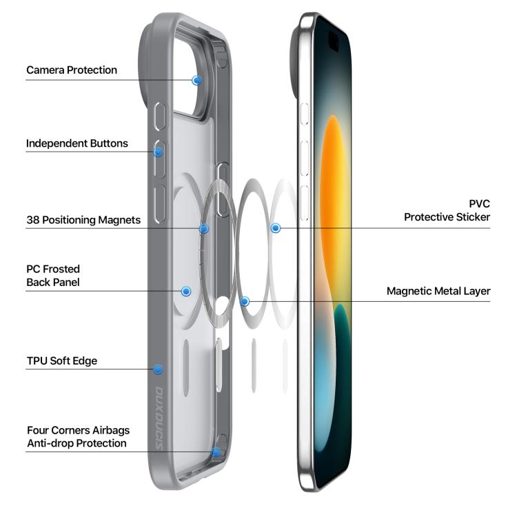 For iPhone Air DUX DUCIS Yind Series MagSafe TPU Hybrid PC Phone Case(Grey) by DUX DUCIS