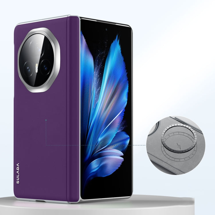 For Honor Magic V3 SULADA Skin Feel Liquid Leather Shockproof Phone Case(Purple) by SULADA