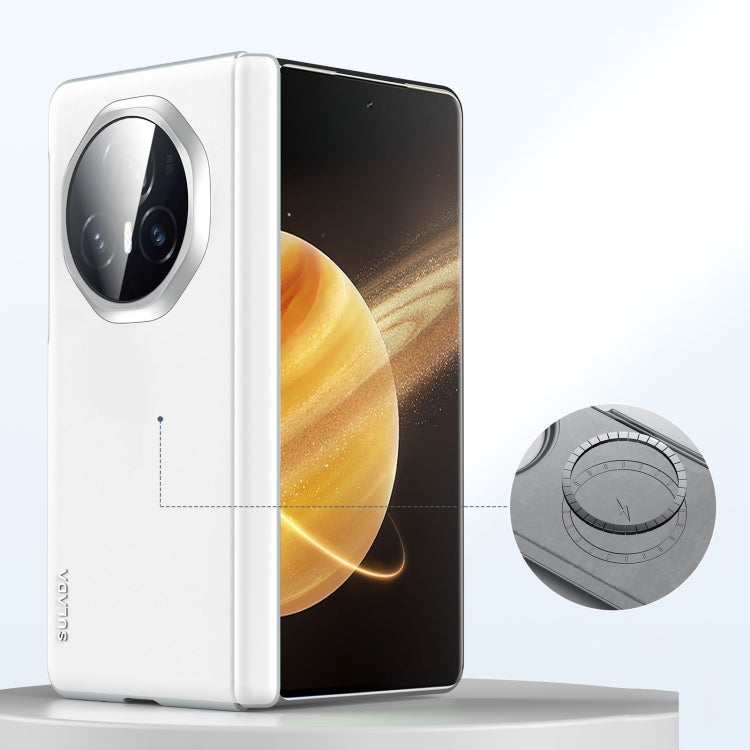 For Honor Magic V3 SULADA Skin Feel Liquid Leather Shockproof Phone Case(White) by SULADA