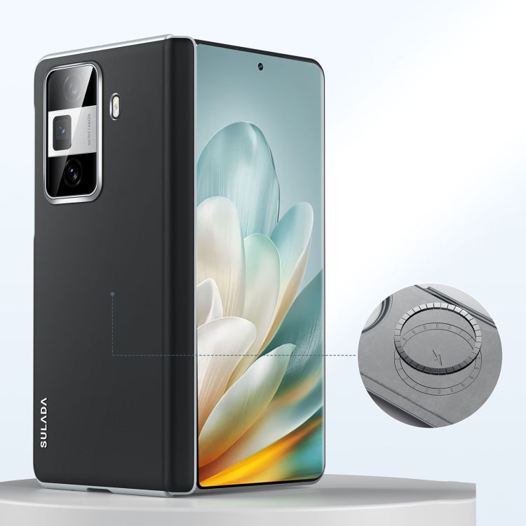 For Honor Magic Vs3 SULADA Skin Feel Liquid Leather Shockproof Phone Case(Black) by SULADA