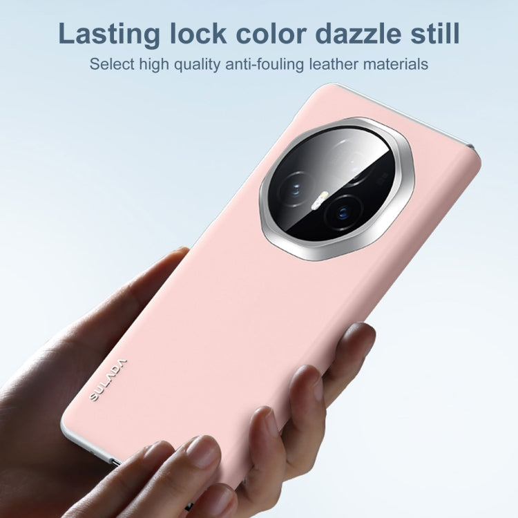 For Honor Magic V3 SULADA Skin Feel Liquid Leather Shockproof Phone Case(Pink) by SULADA