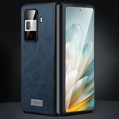 For Honor Magic Vs3 SULADA Shockproof TPU + Handmade Leather Phone Case(Blue) by SULADA