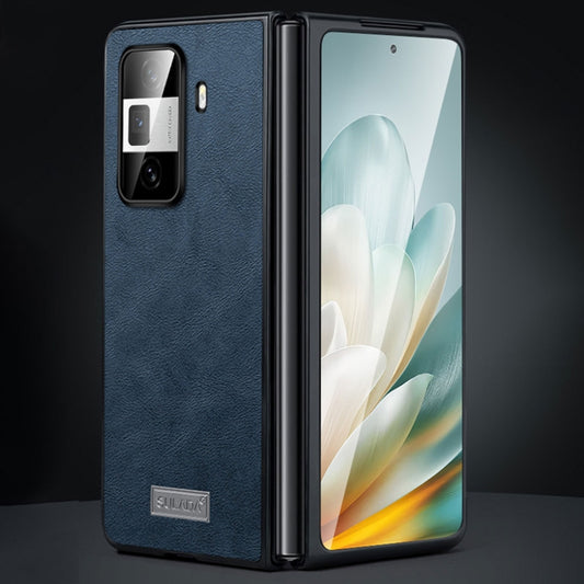 For Honor Magic Vs3 SULADA Shockproof TPU + Handmade Leather Phone Case(Blue) by SULADA