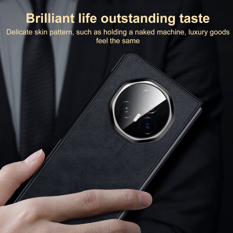 For Honor Magic V3 SULADA Shockproof TPU + Handmade Leather Phone Case(Black) by SULADA