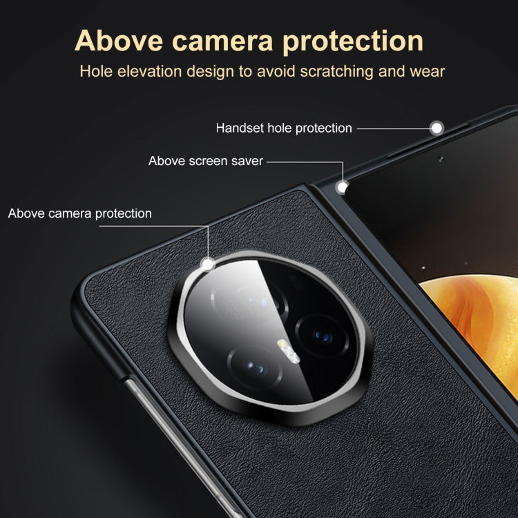 For Honor Magic V3 SULADA Shockproof TPU + Handmade Leather Phone Case(Orange) by SULADA