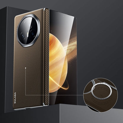 For Honor Magic V3 SULADA 600D Kevlar Texture PC Shockproof Phone Case(Brown) by SULADA