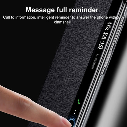 For Huawei Mate X5 / X3 SULADA Smart Series Wristband Holder Smart View Window Genuine Leather Phone Case(Blue) by SULADA