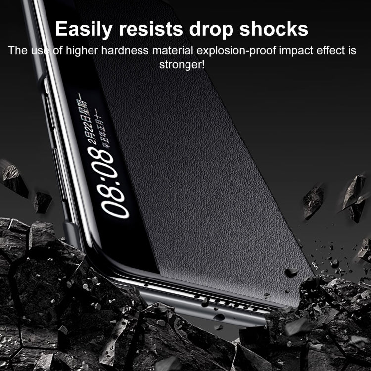 For Huawei Mate X5 / X3 SULADA Smart Series Wristband Holder Smart View Window Genuine Leather Phone Case(Blue) by SULADA