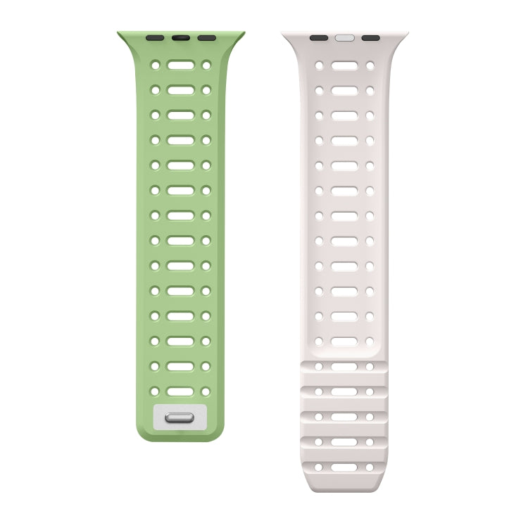 For Apple Watch Ultra 2 49mm Single Pin Magnetic Silicone Watch Band(Mint Green Starlight) by bashfashion