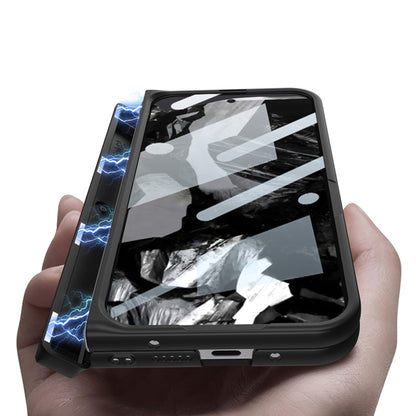 For Google Pixel 9 Pro Fold GKK Integrated Fold Hinge Card Slot Phone Case with Holder(Carbon Fiber) by GKK