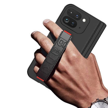 For Google Pixel 9 Pro Fold GKK Integrated Fold Hinge Wrist Strap Phone Case with Holder(Black) by GKK
