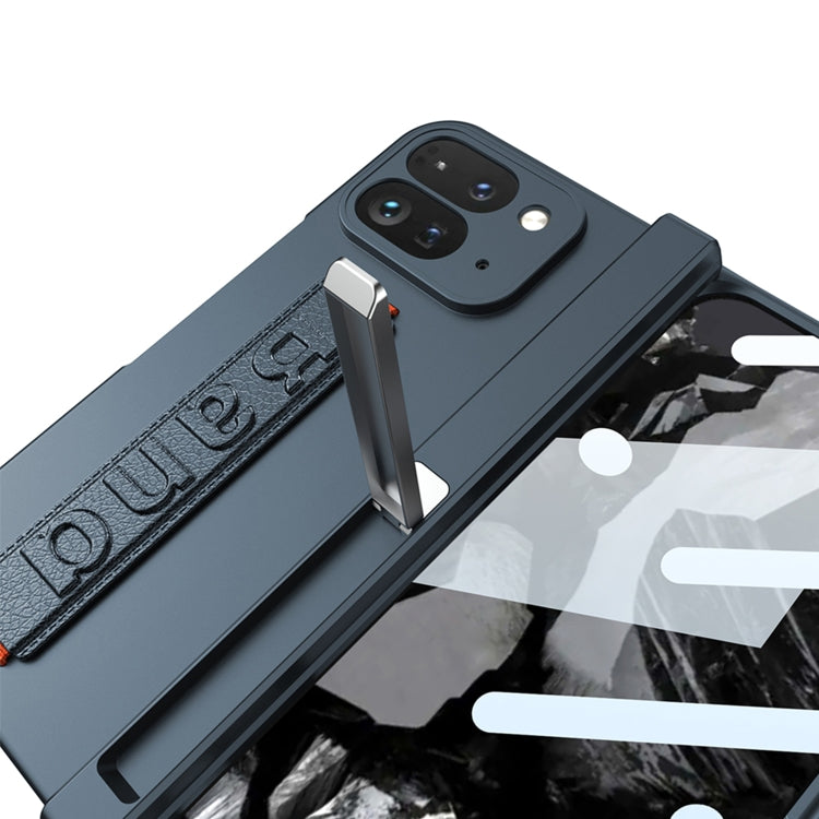 For Google Pixel 9 Pro Fold GKK Integrated Fold Hinge Wrist Strap Phone Case with Holder(Black) by GKK