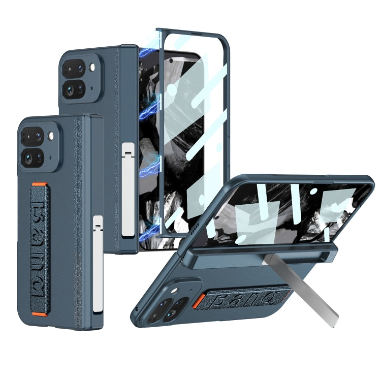 For Google Pixel 9 Pro Fold GKK Integrated Fold Hinge Wrist Strap Phone Case with Holder(Green) by GKK