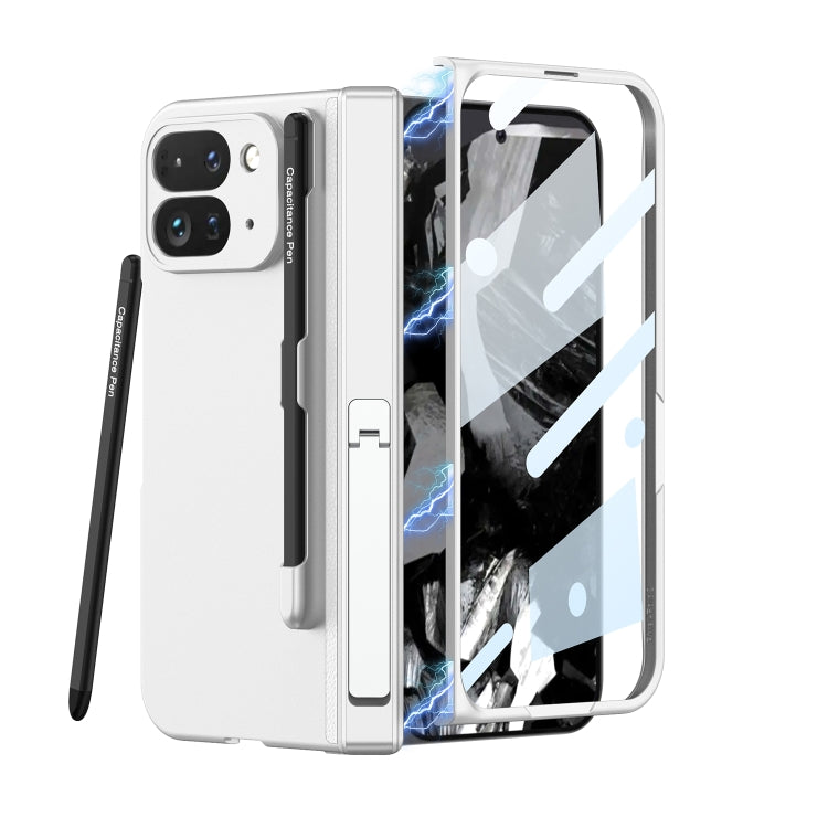 For Google Pixel 9 Pro Fold GKK Integrated Magnetic Full Coverage Flip Phone Case, Included Pen(Silver) by GKK