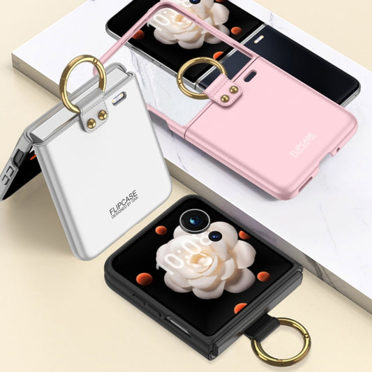 For Honor Magic V Flip GKK Ultra-thin Full Coverage Phone Case with Ring(Black) by GKK