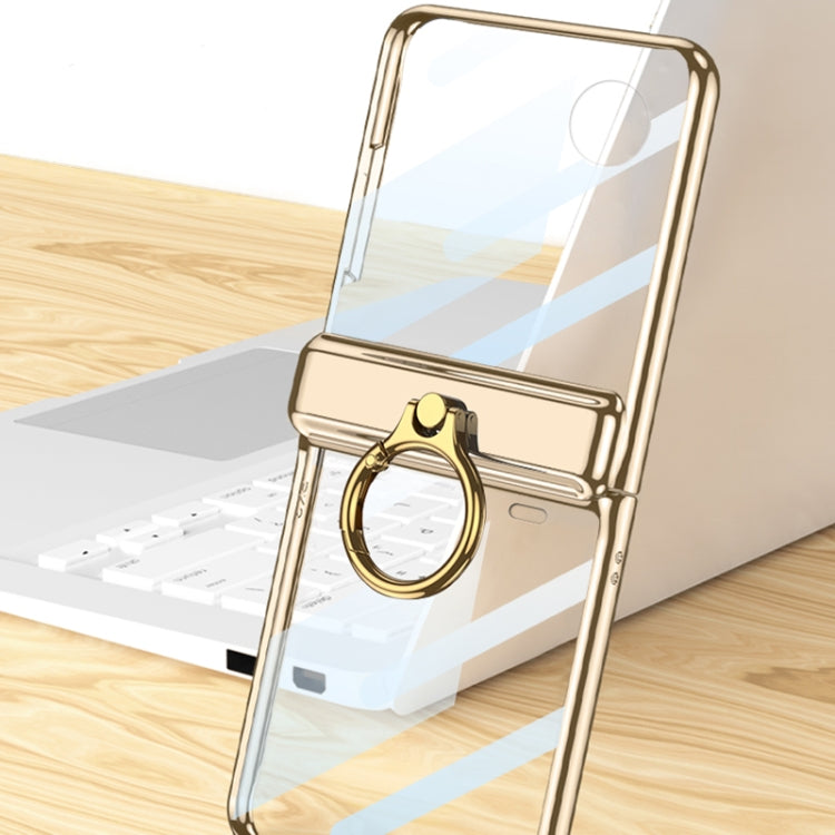 For Honor Magic V Flip GKK Integrated Magnetic Folding Phantom Rotary Phone Case with Ring Holder(Black) by GKK