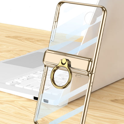 For Honor Magic V Flip GKK Integrated Magnetic Folding Phantom Rotary Phone Case with Ring Holder(Black) by GKK