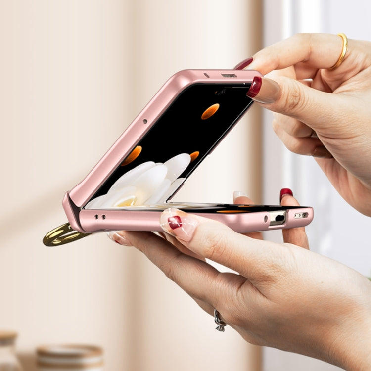 For Honor Magic V Flip GKK Integrated Magnetic Folding Hinge Full Coverage Phone Case with Ring Holder(Silver) by GKK