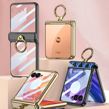 For Motorola Razr 50 Ultra GKK Integrated Magnetic Folding Phantom Rotary Phone Case with Ring Holder(Black) by GKK