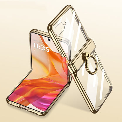 For Motorola Razr 50 GKK Integrated Magnetic Folding Phantom Rotary Phone Case with Ring Holder(Champagne Gold) by GKK