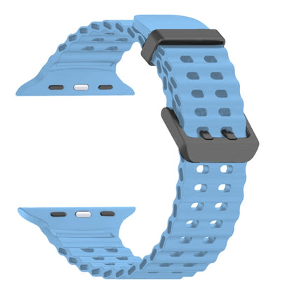 For Apple Watch Ultra 2 49mm Ocean Dual-Row Hole Silicone Watch Band(Premium Blue) by bashfashion