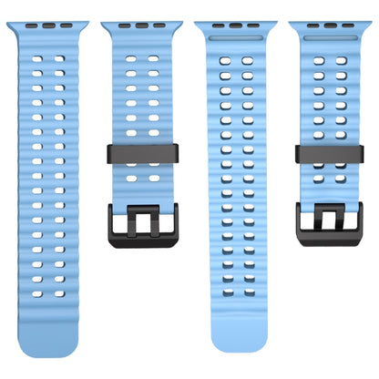 For Apple Watch Ultra 2 49mm Ocean Dual-Row Hole Silicone Watch Band(Cloudy Gray) by bashfashion