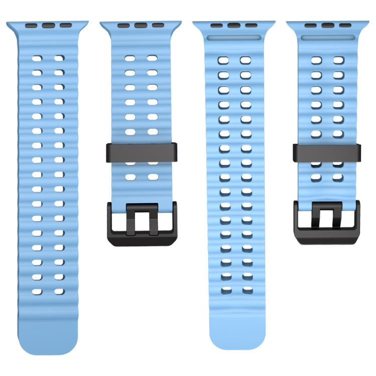 For Apple Watch Ultra 49mm Ocean Dual-Row Hole Silicone Watch Band(Starlight) by bashfashion