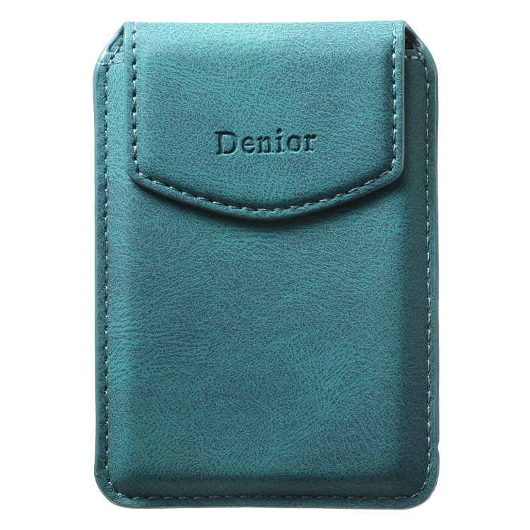 Denior V12 MagSafe Magnetic Phone PU Card Sleeve(Blue) by Denior