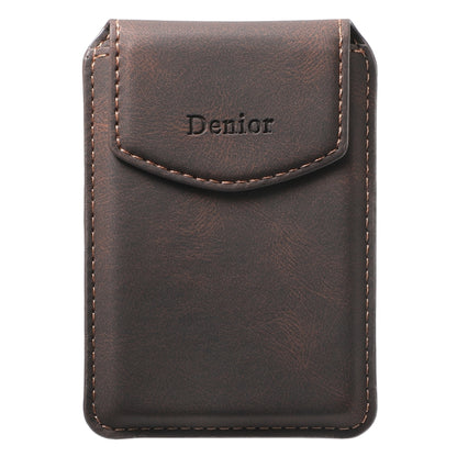 Denior V12 MagSafe Magnetic Phone PU Card Sleeve(Brown) by Denior