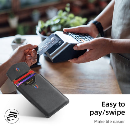 Denior V12 MagSafe Magnetic Phone PU Card Sleeve(Black) by Denior