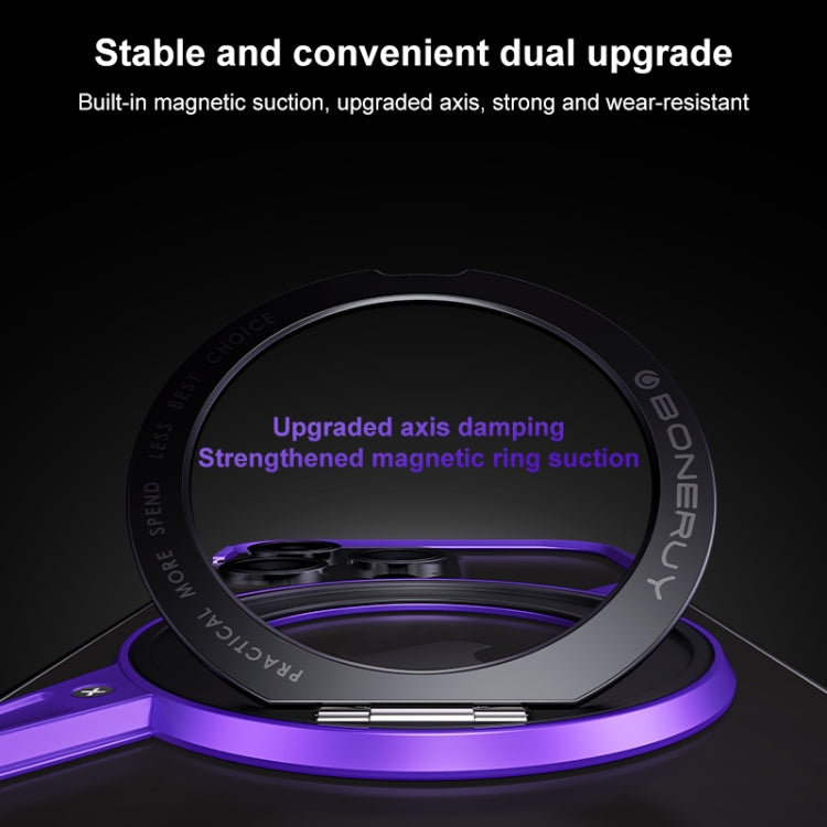 For iPhone 16 Pro Frameless Rotation Holder Magsafe Metal Phone Case(Space Gray) by bashfashion