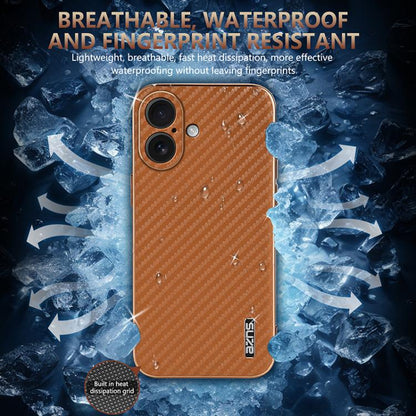 For iPhone 17 AZNS Electroplated Edge Carbon Fiber Texture Phone Case(Black) by AZNS