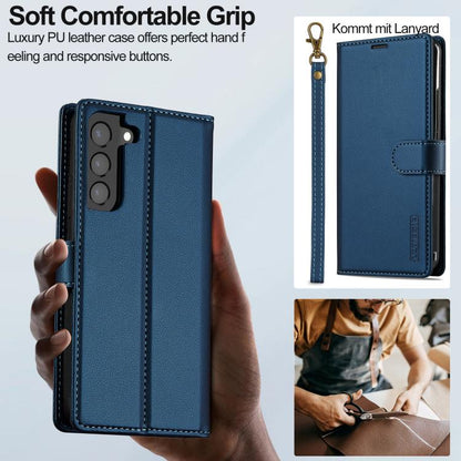 For Samsung Galaxy S25+ 5G LC.IMEEKE L2 Series Detachable Magsafe PU Phone Case with Lanyard(Blue) by LC.IMEEKE