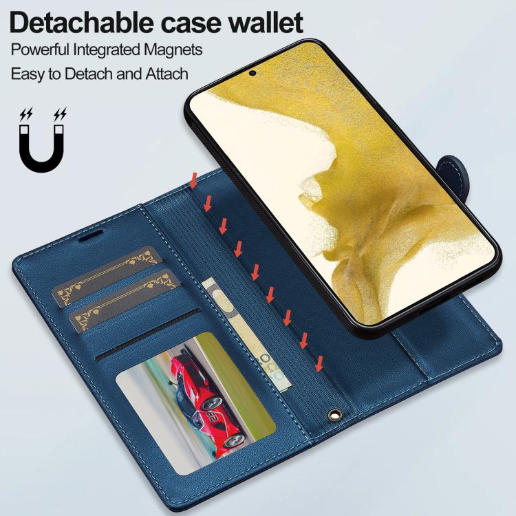 For Samsung Galaxy S25+ 5G LC.IMEEKE L2 Series Detachable Magsafe PU Phone Case with Lanyard(Blue) by LC.IMEEKE