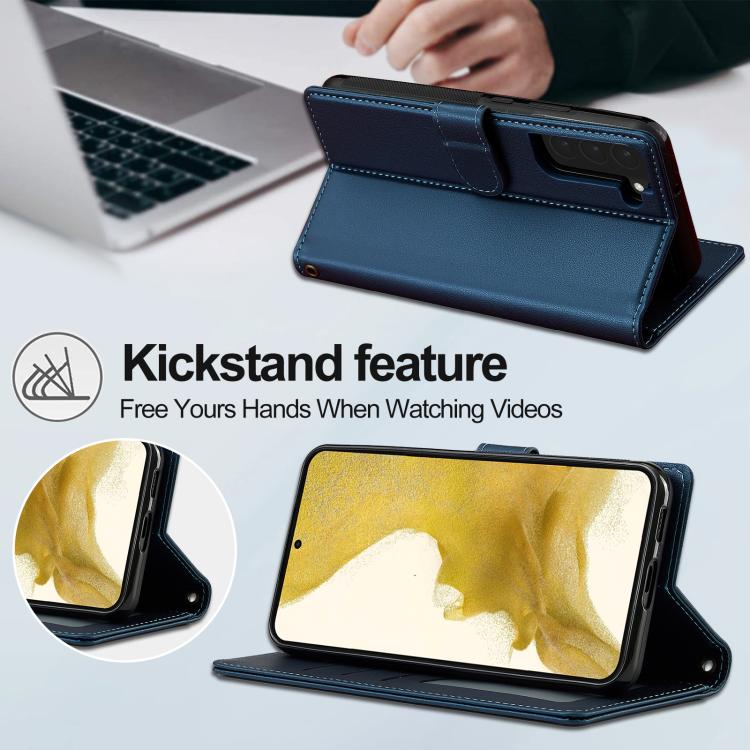 For Samsung Galaxy S25+ 5G LC.IMEEKE L2 Series Detachable Magsafe PU Phone Case with Lanyard(Blue) by LC.IMEEKE