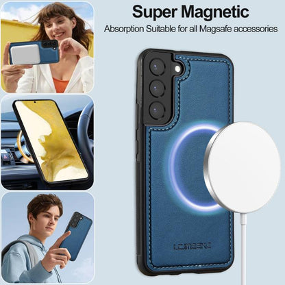 For Samsung Galaxy S25+ 5G LC.IMEEKE L2 Series Detachable Magsafe PU Phone Case with Lanyard(Blue) by LC.IMEEKE