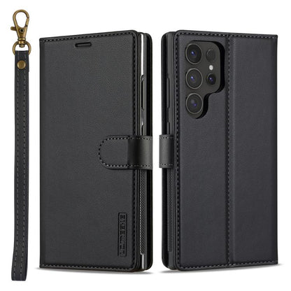 For Samsung Galaxy S25 Ultra 5G LC.IMEEKE L2 Series Detachable Magsafe PU Phone Case with Lanyard(Black) by LC.IMEEKE