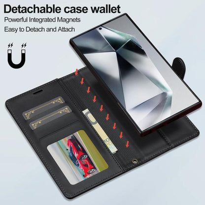 For Samsung Galaxy S25 Ultra 5G LC.IMEEKE L2 Series Detachable Magsafe PU Phone Case with Lanyard(Black) by LC.IMEEKE