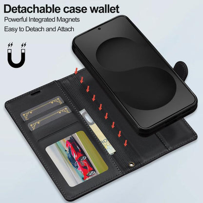 For Samsung Galaxy S25 Edge 5G LC.IMEEKE L2 Series Detachable Magsafe PU Phone Case with Lanyard(Black) by LC.IMEEKE