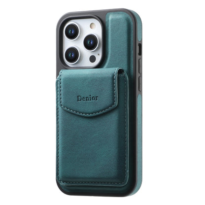 For iPhone 16 Pro Denior D19 Skin Feel MagSafe Detachable Card Slot Phone Case(Blue) by Denior
