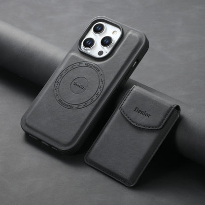 For iPhone 15 Denior D19 Skin Feel MagSafe Detachable Card Slot Phone Case(Black) by Denior