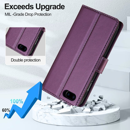 For iPhone 7 / 8 / SE 2020 2022 LC.IMEEKE L2 Series Detachable Magsafe PU Phone Case with Lanyard(Purple) by LC.IMEEKE