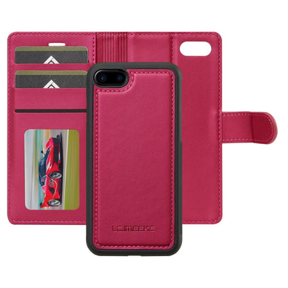 For iPhone 7 / 8 / SE 2020 2022 LC.IMEEKE L2 Series Detachable Magsafe PU Phone Case with Lanyard(Red) by LC.IMEEKE