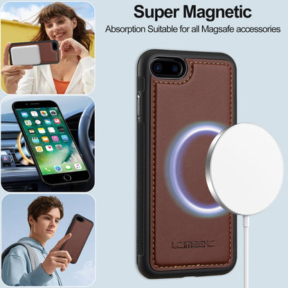 For iPhone 7 Plus / 8 Plus LC.IMEEKE L2 Series Detachable Magsafe PU Phone Case with Lanyard(Brown) by LC.IMEEKE